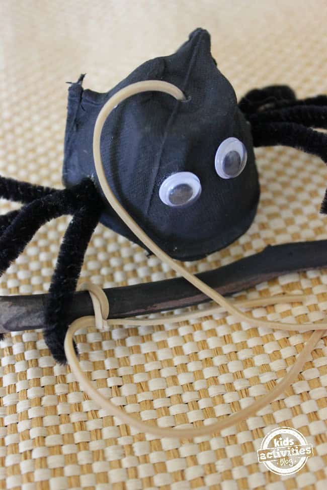 Black egg carton craft spider